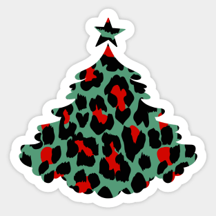 LEOPARD TREE CHRISTMAS Sticker